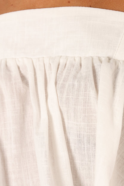 Raye Ruffle Strap Top - White